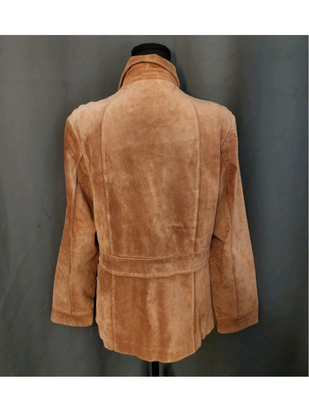 Bernardo For Nordstrom Genuine Leather Camel Zip Up Women’s Jacket Coat Medium - Picture 4 of 16